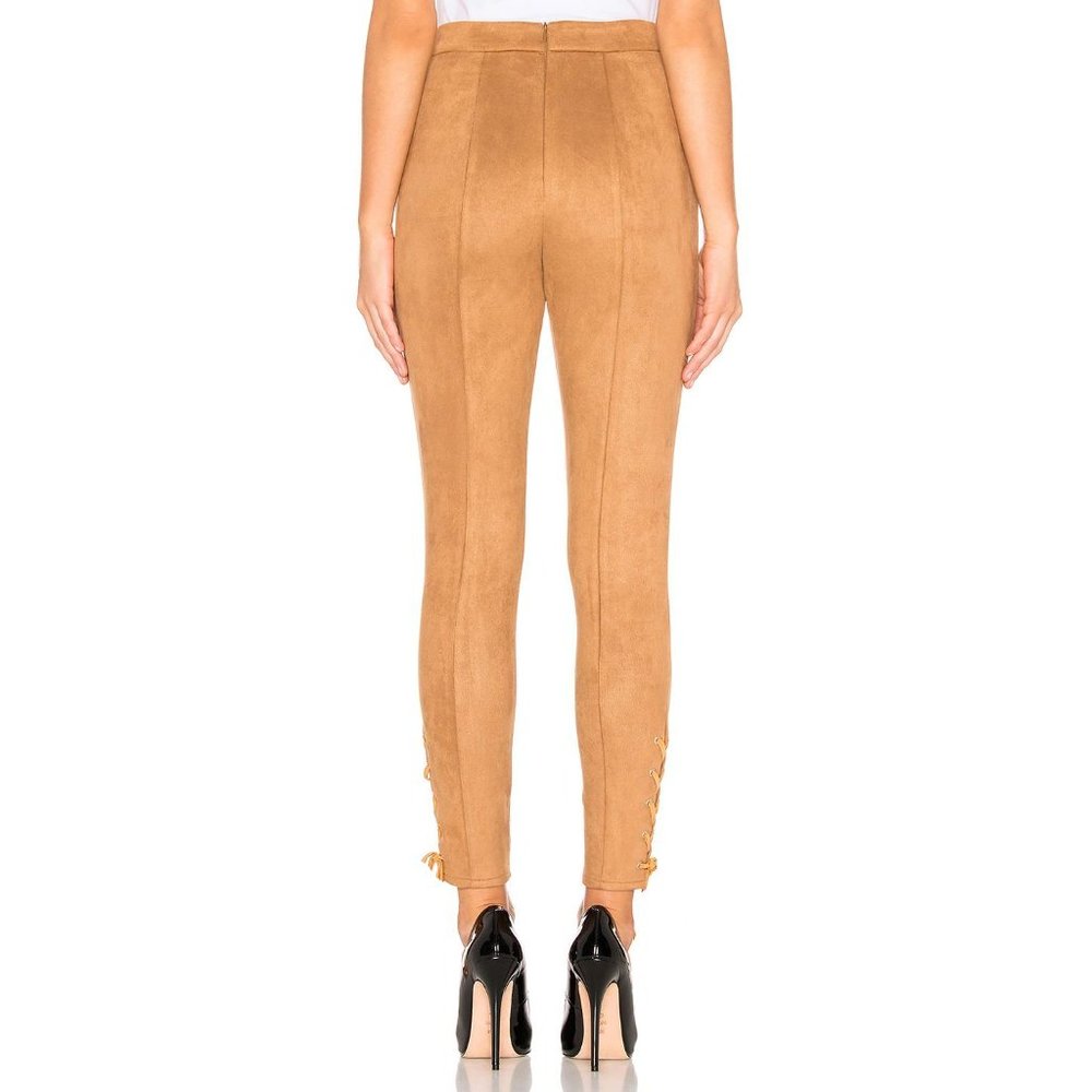 MAJORELLE Camel Faux Suede Lace-up Jillian Pant XL - Picture 12 of 13